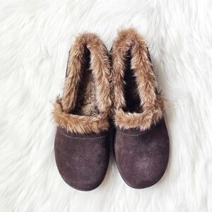 B.O.C Genuine Suede Leather Brown Loafer w/ Faux Fur Lining | Women’s Size 7M